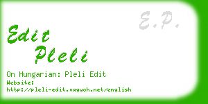 edit pleli business card